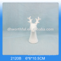 Personalized white ceramic christmas deer head decoration